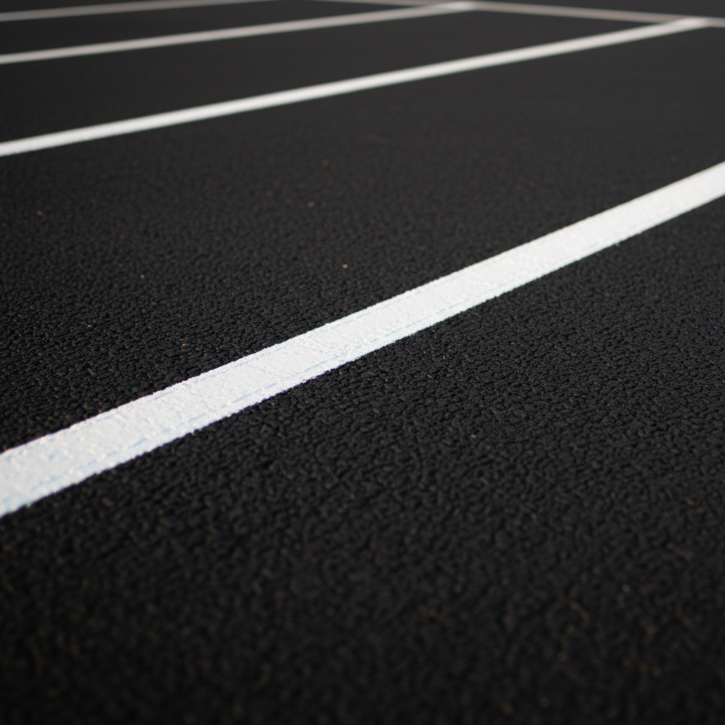 Freshly striped parking lot
